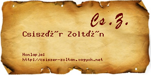 Csiszér Zoltán névjegykártya